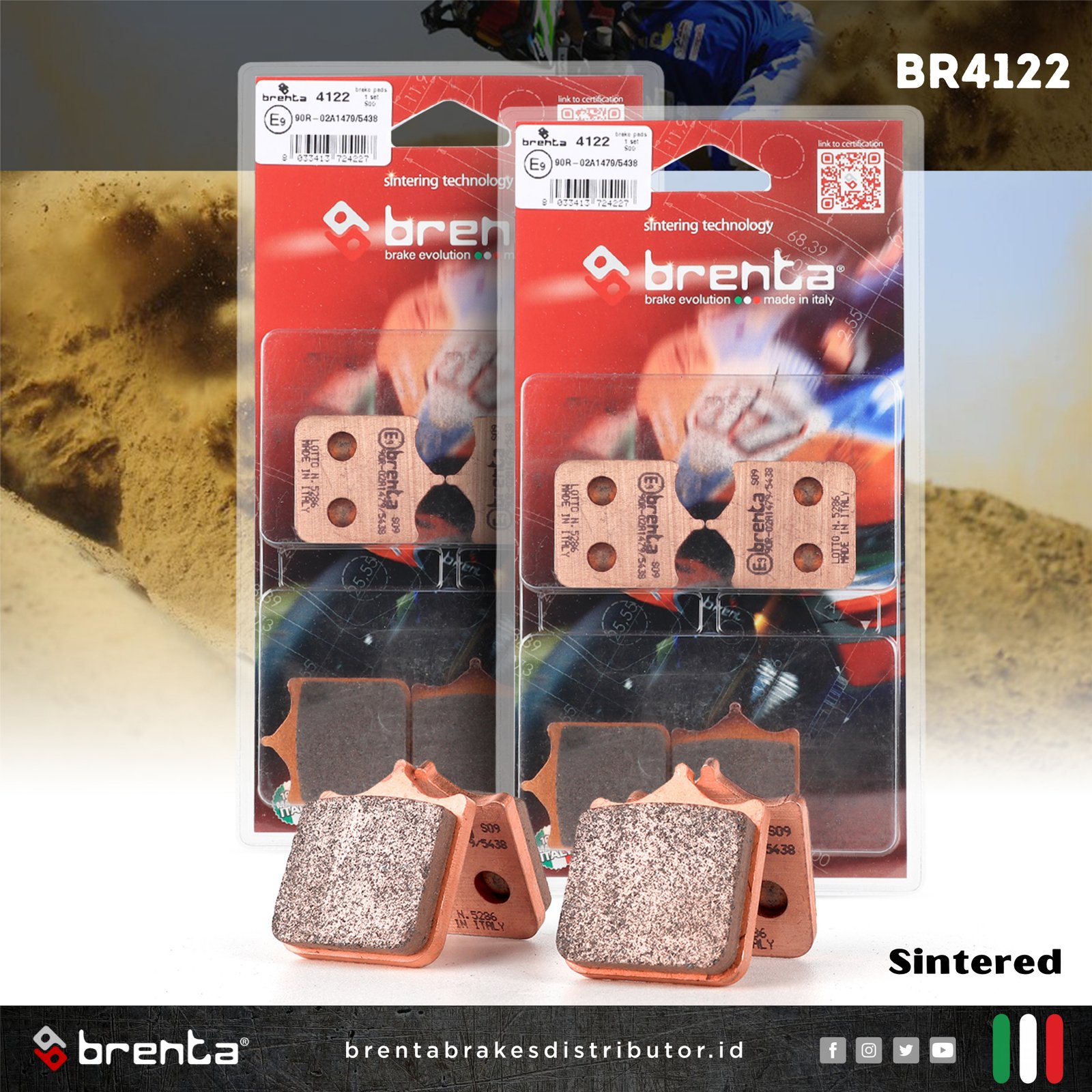 Brenta FT3089 Rear Brake Pad Set For Kawasaki ER-6N, KLE, Z, ZZR – NAO Organic, Made In Italy